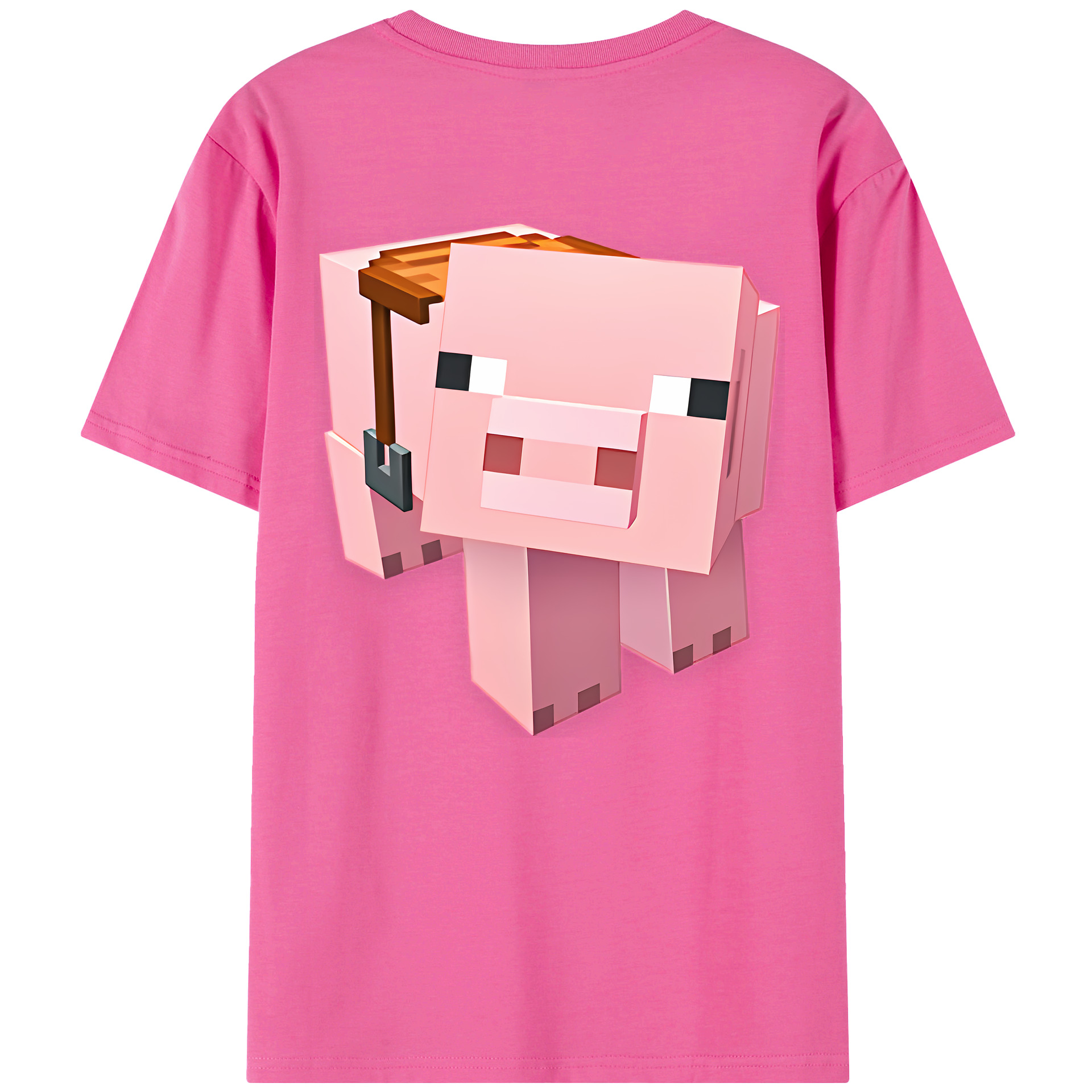 （画像用） マインクラフト ブロックの世界 Minecraft MC Block world レディース半袖Tシャツ(バックプリント)
